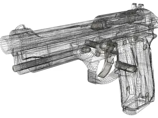 Beretta Articulated 3D Model