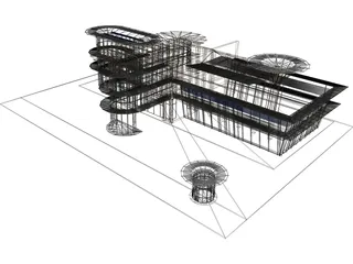 Modern Glass Building 3D Model