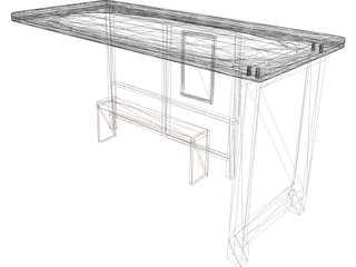 Bus Shelter 3D Model