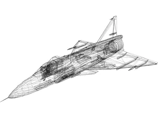 Saab-37 Viggen 3D Model