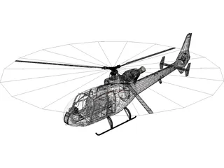 SA342 Gazelle 3D Model