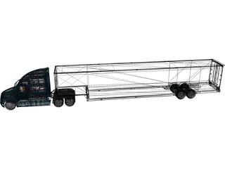 Freightliner Truck and Trailer 3D Model