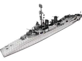 USS Fletcher 3D Model