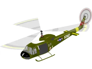 Bell UH1-B Huey 3D Model