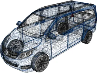 Mercedes-Benz V-Class CDI (2014) 3D Model