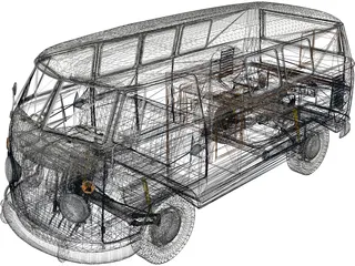 Volkswagen Kombi (1967) 3D Model