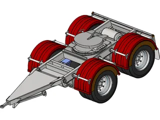 Tandem Axle Dolly 1540 Axle Centers 3D Model