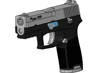 Sig Sauer P250 9mm Handgun 3D Model