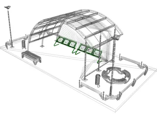 Bus Stop 3D Model