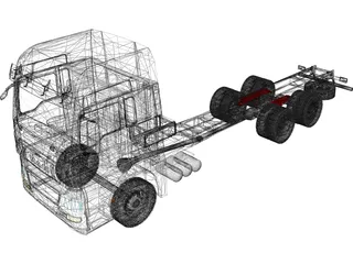 MAN TGX 6X4 Cab 3D Model