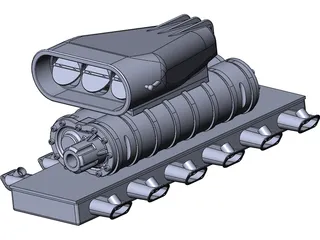 Intake Manifold with Supercharger 3D Model