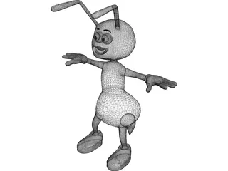 Bee Cartoon Character 3D Model