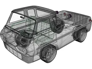 Ford E100 Econoline Dragster (1961-1967) 3D Model