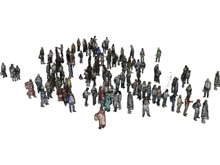 Low Poly People Collection 3D Model