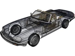 Jaguar XJS Convertible (1975) 3D Model