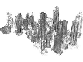 Skyscrapers Collection 3D Model