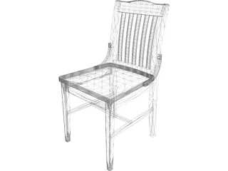 Old American School Chair 3D Model