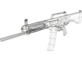 USAS-12 Automatic Shotgun 3D Model