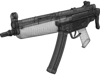 MP5 Machine Gun 3D Model