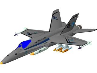 FA-18 Hornet 3D Model