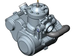 Two Stroke Motorbike Engine 500cc 3D Model