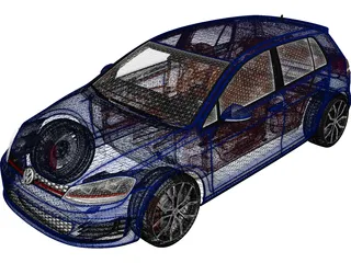 Volkswagen Golf GTI VII (2014) 3D Model