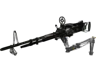 M60 7.62mm Machine Gun and Arm 3D Model