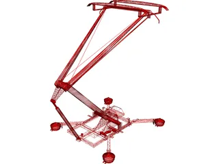 Konstal 105 Tram Pantograph 3D Model