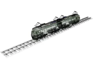 Locomotive Train Russian 3D Model