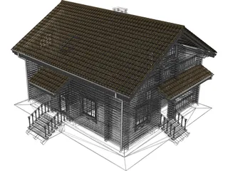 Wood House 3D Model