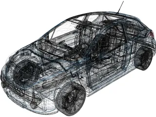 Peugeot 207 3-Door (2006) 3D Model