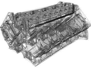 Arias Big Block Hemi Engine Block 3D Model