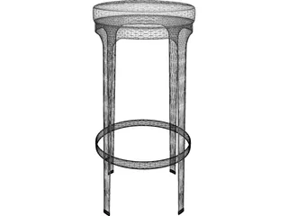 High Metal Barstool 3D Model