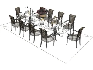 Tables and Chairs 3D Model