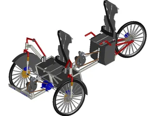 Human Power Hybrid Vehicle 3D Model