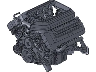 Ford 5.0 Coyote Engine 3D Model