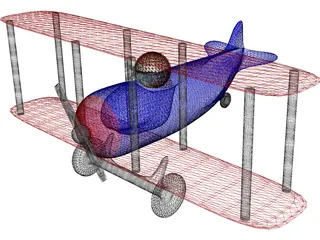 Cartoon Toy Airplane 3D Model