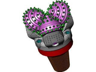 Tricone Oil Drill Bit 3D Model