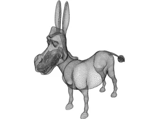 Donkey Cartoon 3D Model