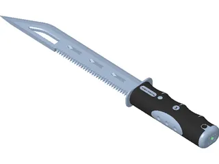 Tanto Tactical Knife 3D Model