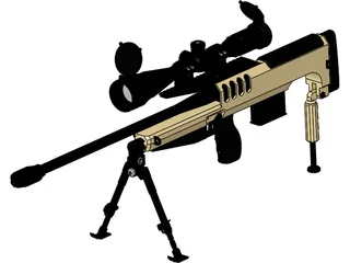 .338 Lapua Magnum Bullpup 3D Model