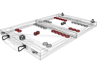 Backgammon Board 3D Model
