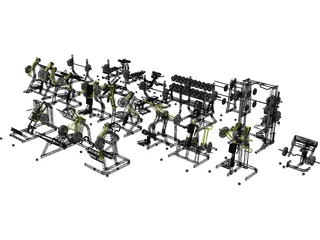 Gym Set Strenght 3D Model