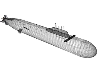 Yasen Class Russian Submarine 3D Model