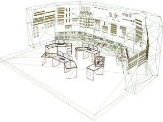 Nuclear Factory Control Room 3D Model