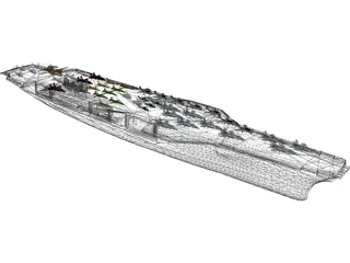 USS Aircraft Carrier 3D Model