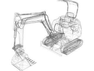 Komatsu Mini Excavator 3D Model