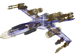 X-Wing Plane 3D Model