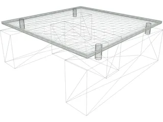 Coffee Table with Glass 3D Model