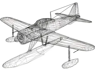 A6M Rufe Navy Camo 3D Model